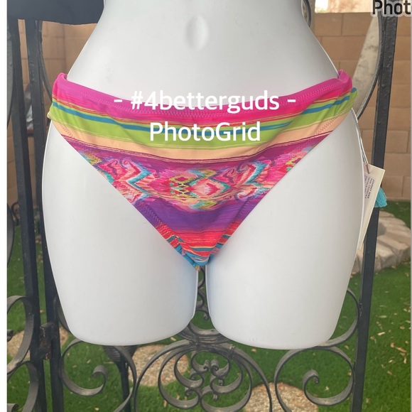 NEW Johnny Was Natalia Hipster Colorful Abstract Print Bikini Bottom Size LG 12 - Picture 2 of 16